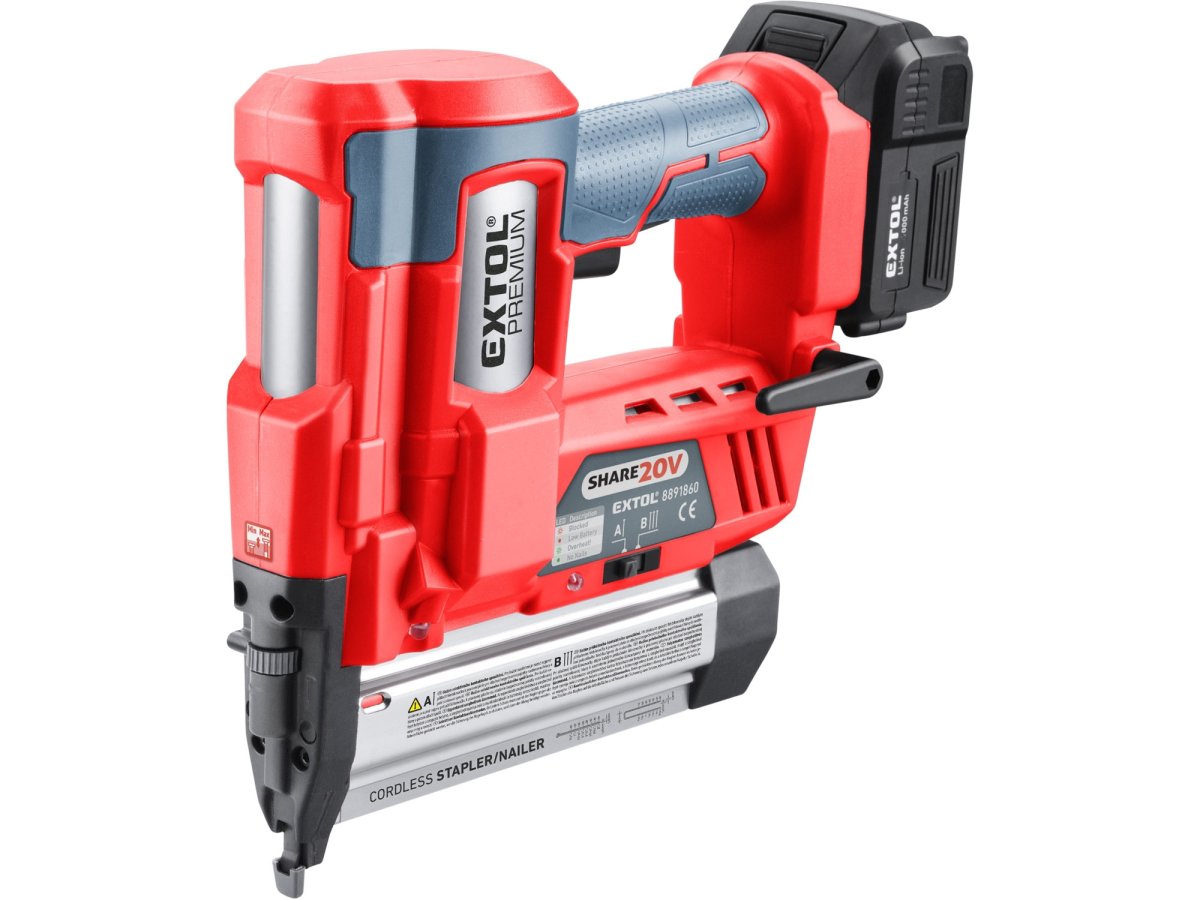 EXTOL PREMIUM 8891860 aku hřebíkovačka a sponkovačka SHARE20V, 20V LiIon 2Ah Obrázek