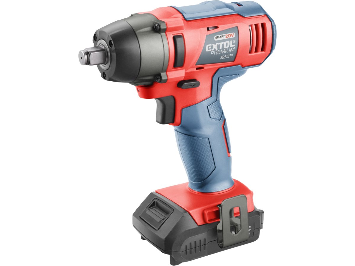 EXTOL PREMIUM 8891810 aku rázový utahovák 1/2" SHARE20V, 180Nm, LiIon, 2Ah Obrázek