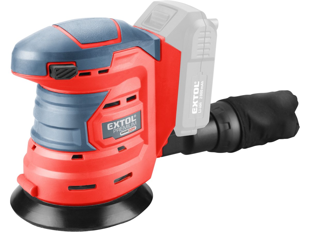 EXTOL PREMIUM 8891847 aku excentrická bruska SHARE20V, 125mm, 20V LiIon, bez baterie Obrázek