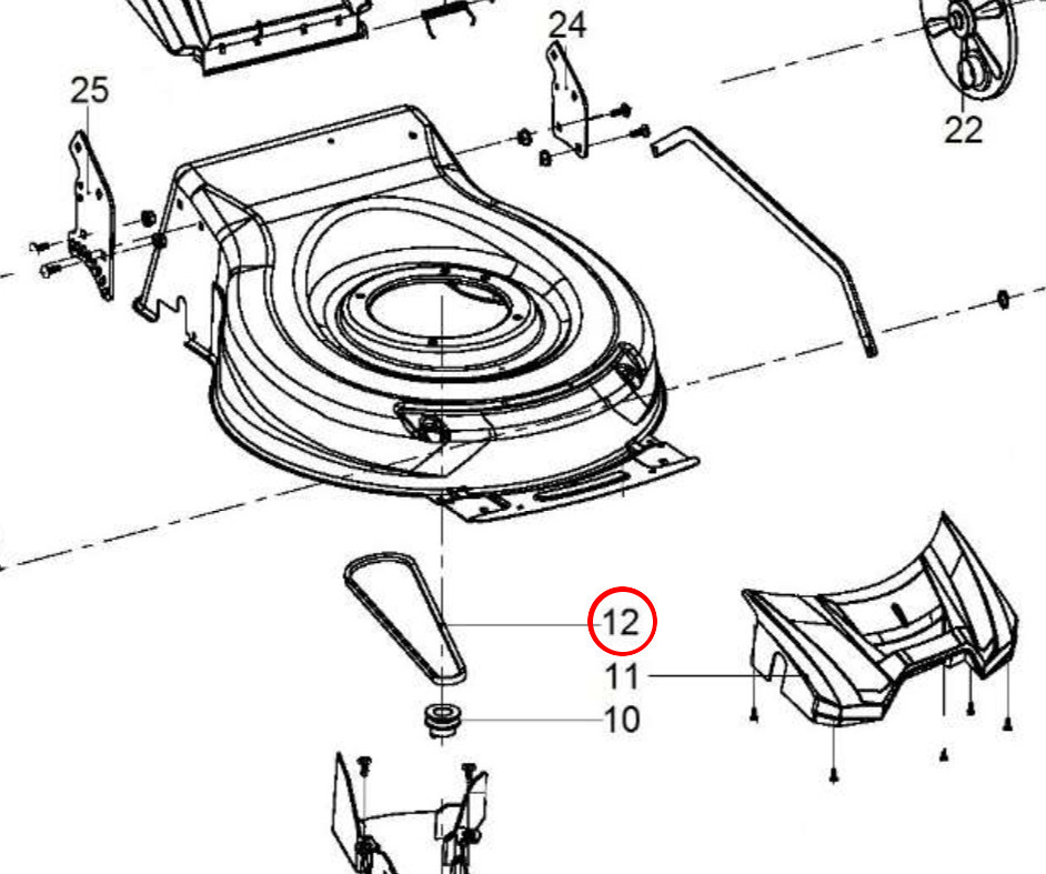 HECHT 546010166 klínový řemen pojezdu pro HECHT 543 SX
