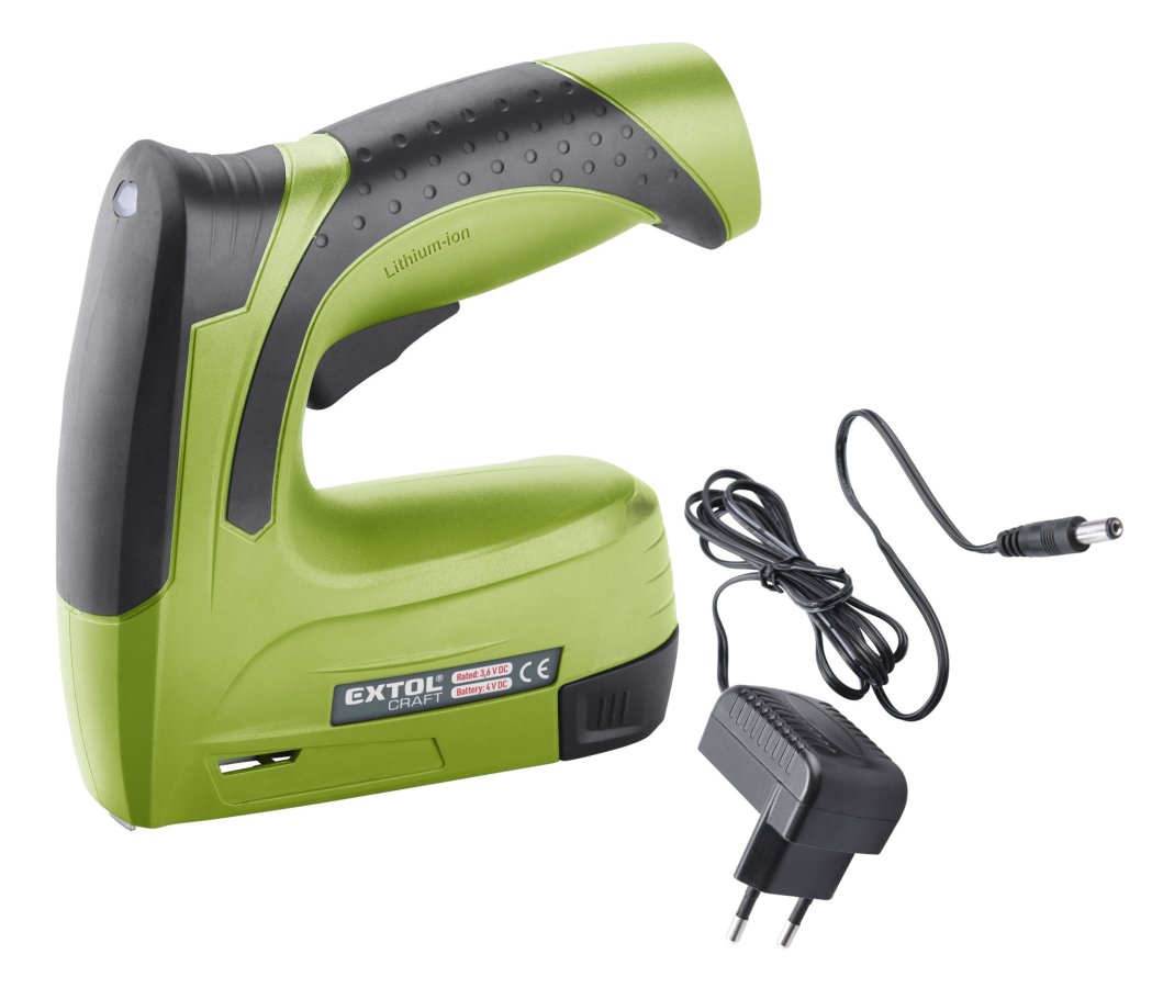 EXTOL CRAFT 402901 aku sponkovačka a hřebíkovačka, 4V LiIon 1,3Ah, USB Obrázek