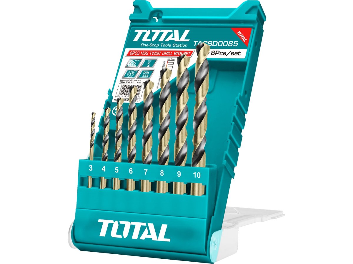 TOTAL TACSD0085 sada vrtáků do oceli 3-10mm HSS 8ks Obrázek