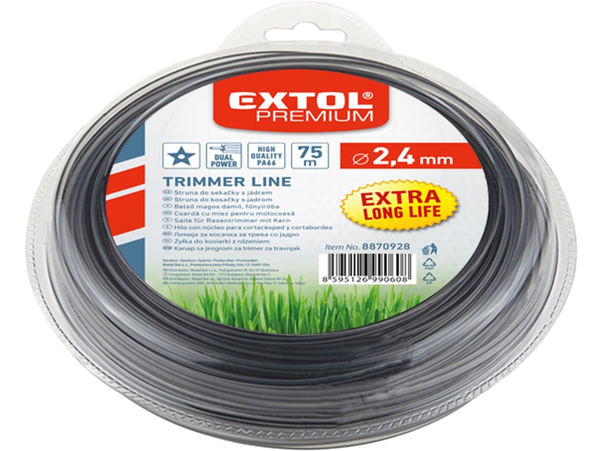 EXTOL PREMIUM 8870928 žací struna do sekačky s jádrem hvězdicová 2,4mm x 75m Obrázek