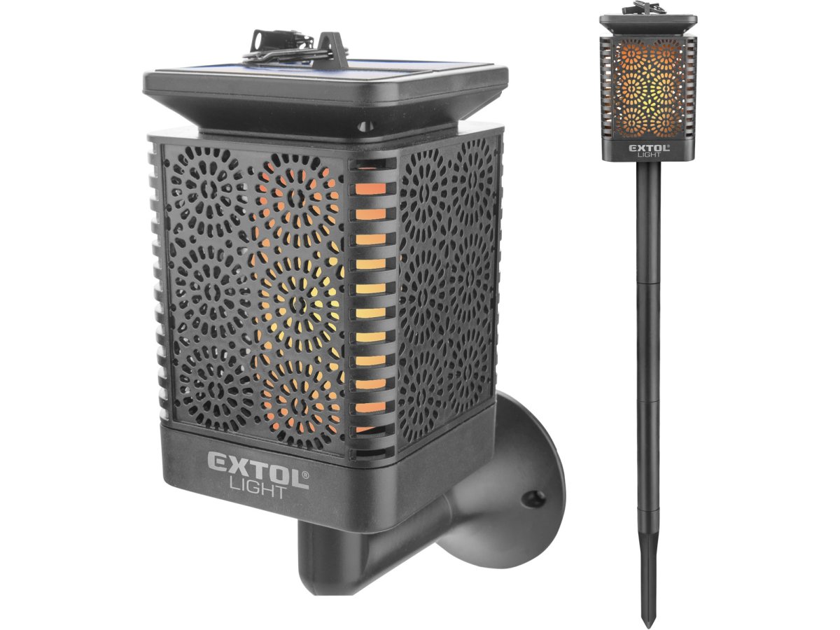 EXTOL LIGHT 43133 pochodeň LED s plamenem, solární nabíjení, 12x LED Obrázek