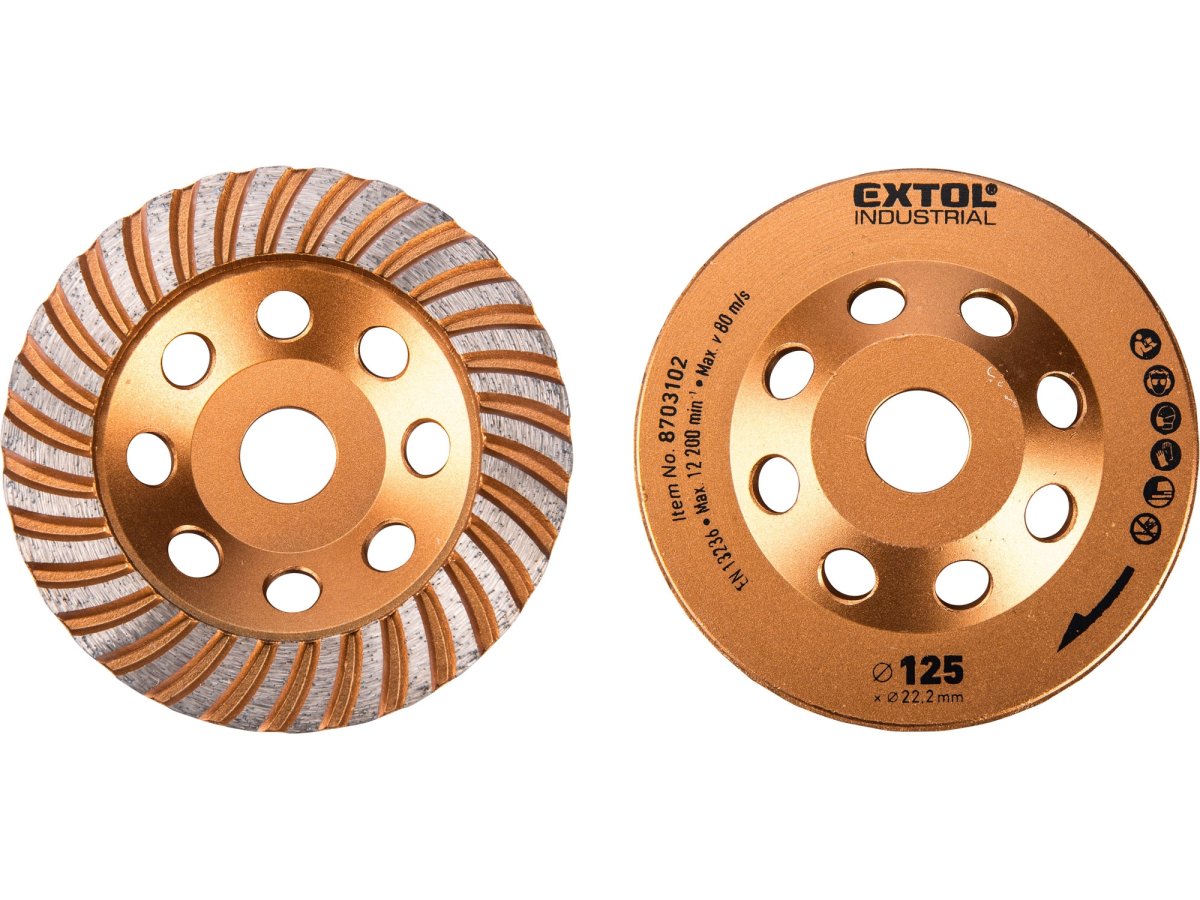 EXTOL INDUSTRIAL 8703102 diamantový brusný kotouč lamelový 125mm Obrázek