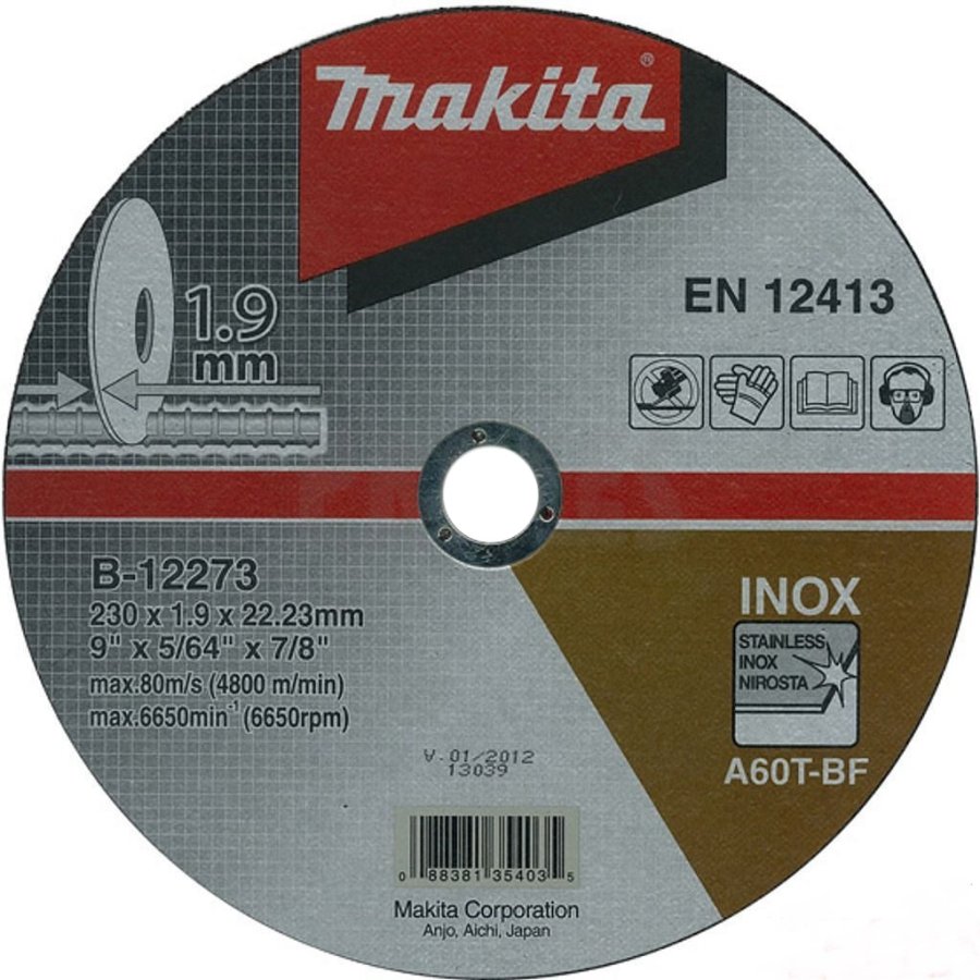 MAKITA 230x1,9mm T41 A60T-BF řezný kotouč INOX B-12273 Obrázek