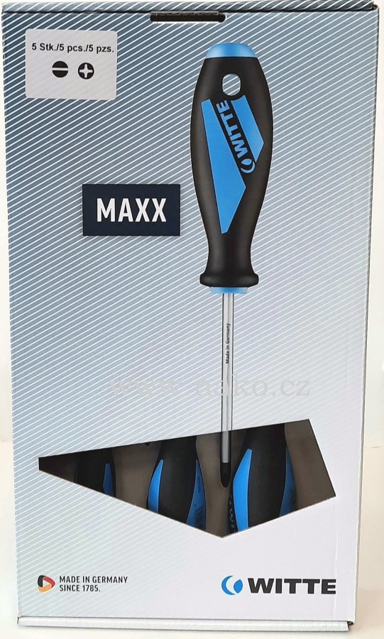 WITTE  MAXX sada šroubováků 5ks PH+PL 653865216