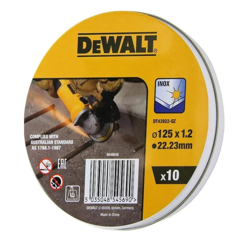 DeWALT DT43922 sada řezných kotoučů 125x1,2mm na NEREZ 10ks