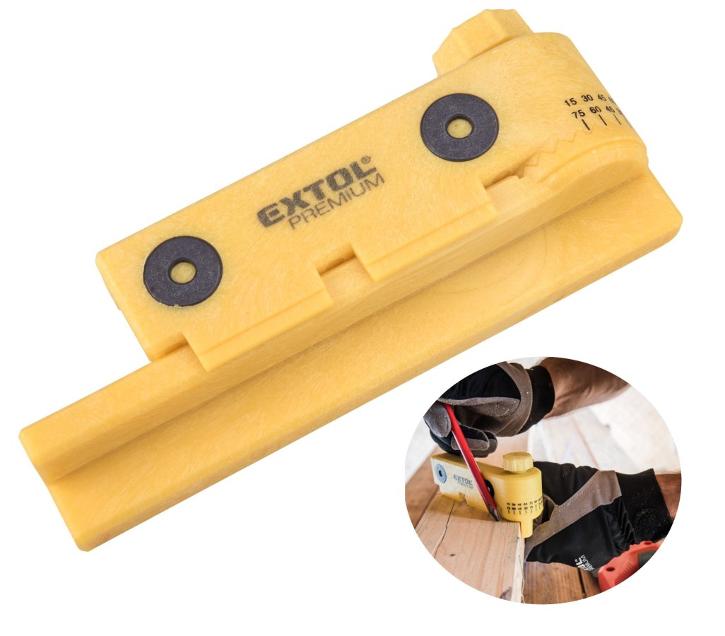 EXTOL PREMIUM 8812291 pokosová nastavitelná řezací šablona s magnety Obrázek