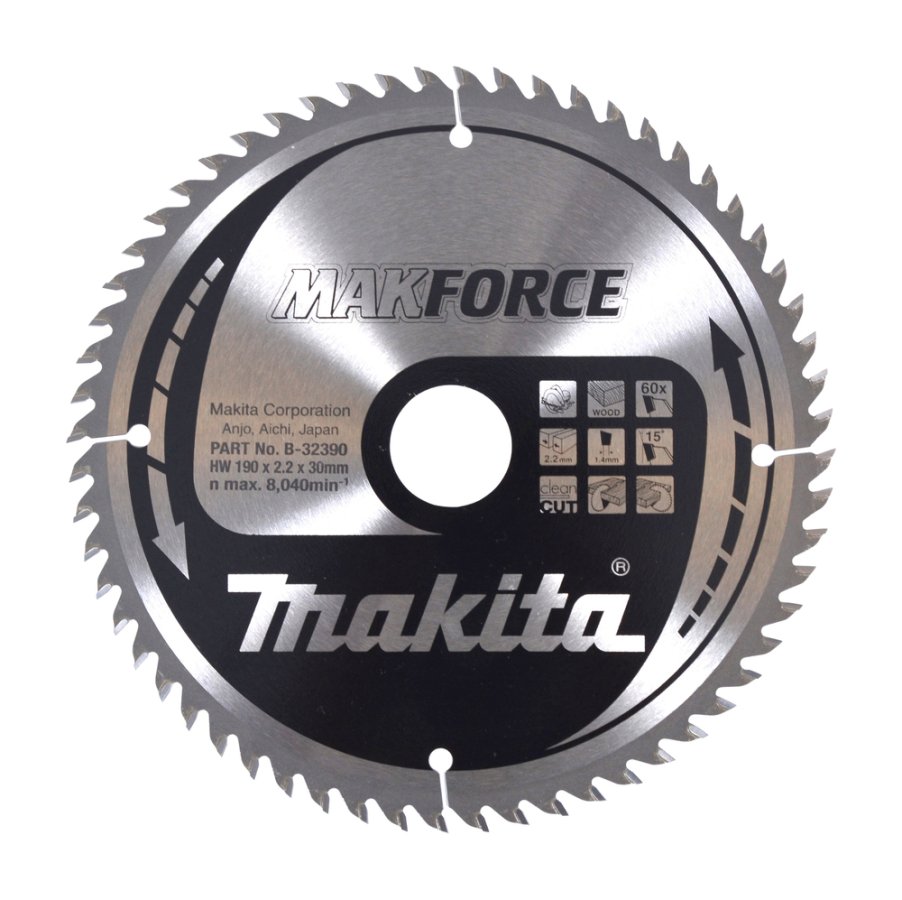 MAKITA B-32390 pilový kotouč 190x2,2x30mm 60z 15° MAKFORCE (old B-08551) Obrázek
