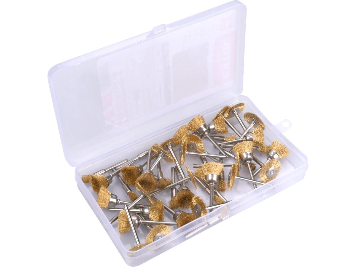 EXTOL CRAFT 903761 sada pomosazených stopkových kartáčků 45ks, průměr stopky 3,2mm Obrázek