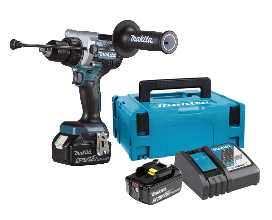 MAKITA DHP486RTJ aku bezuhlíkový příklepový šroubovák Li-ion LXT 18V 5,0 Ah,Makpac Obrázek