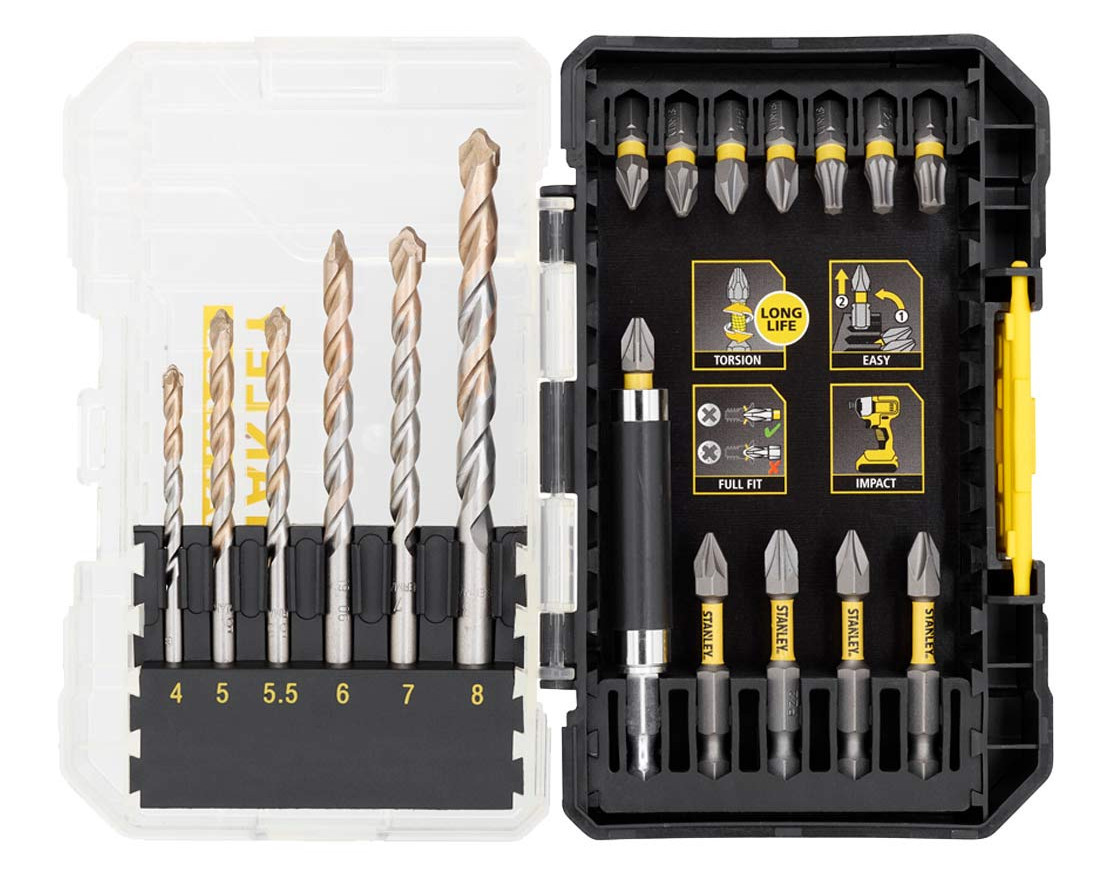 STANLEY STA88552 sada torzních bitů a 1/4 vrtáků Obrázek