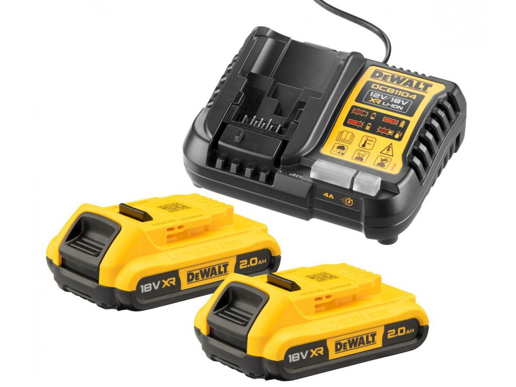 DeWALT DCB1104D2-QW nabíječka + 2x akumulátor 18V 2,0Ah XR Li-Ion ORIGINÁL Obrázek