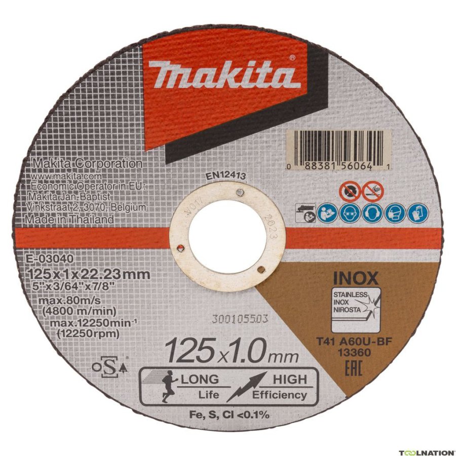 MAKITA 125x1,0mm T41 A60U-BF řezný kotouč INOX  E-03040 Obrázek