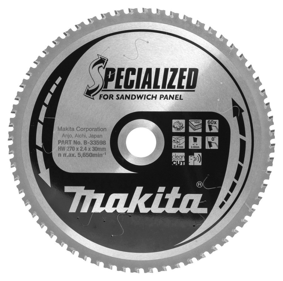 MAKITA B-33598 pilový kotouč 270x30mm 60Z sandwichové panely (old B-17681) Obrázek