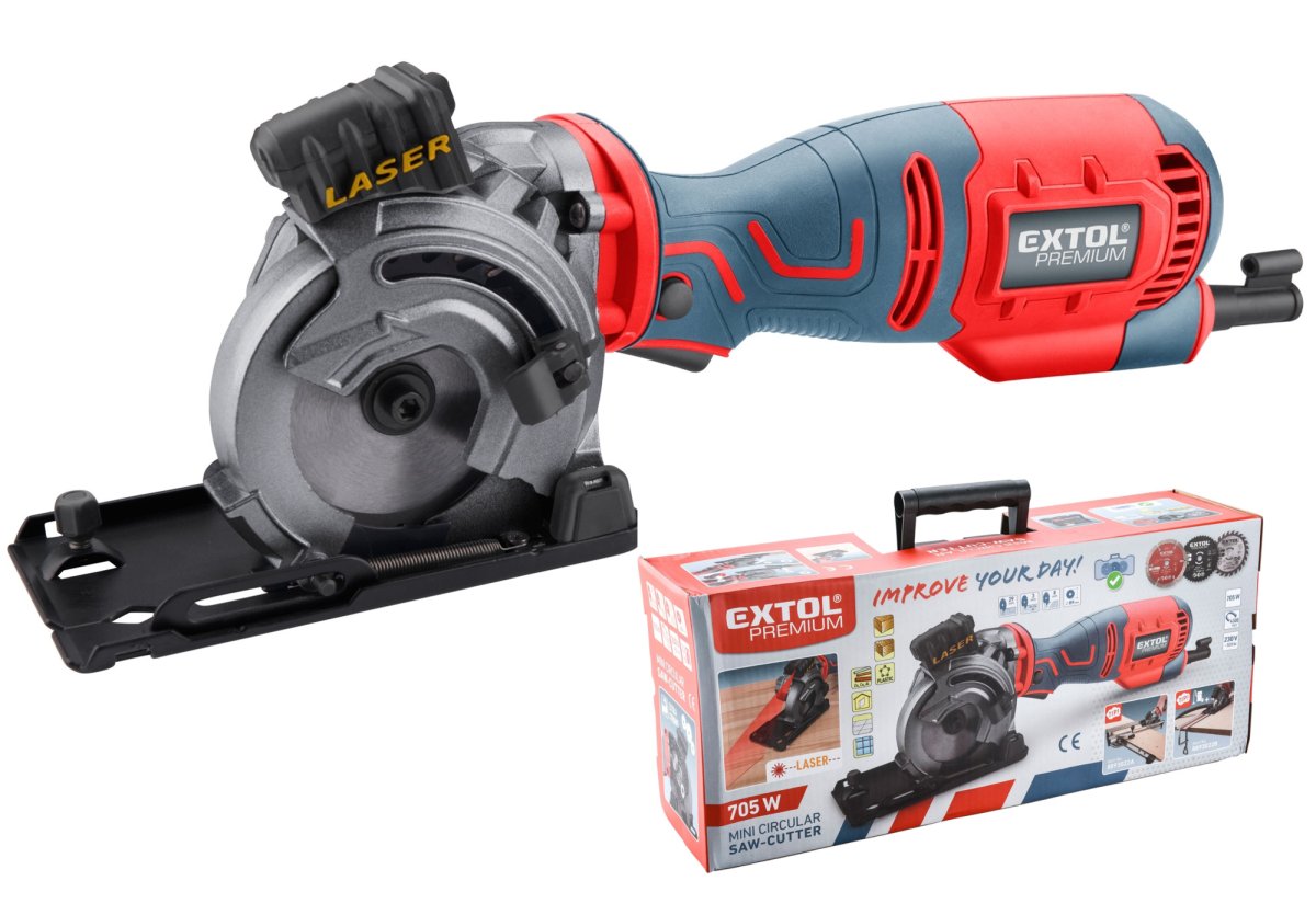 EXTOL PREMIUM 8893023 kotoučová zanořovací pila s laserem 89mm 705W Obrázek