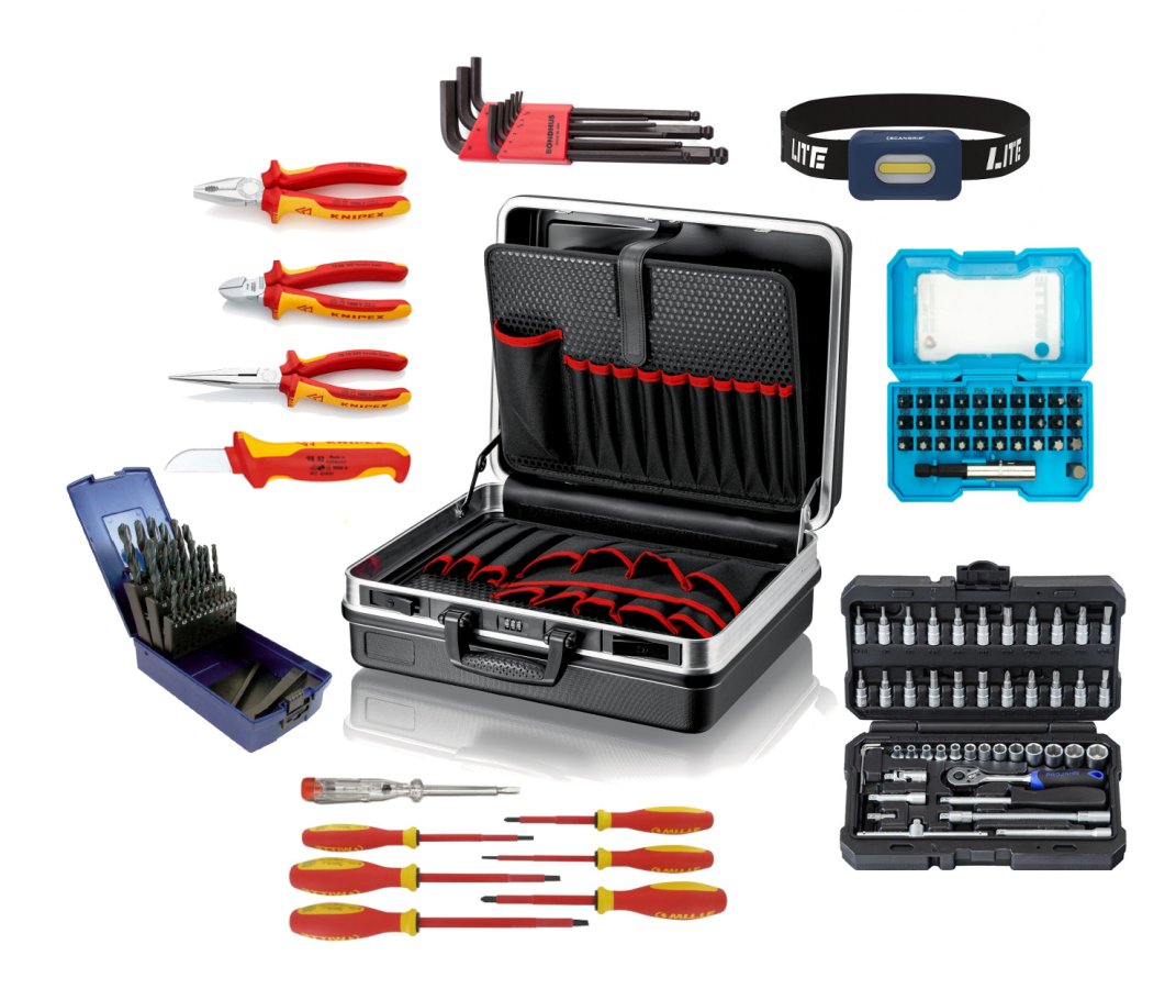 Kufr KNIPEX vybavený se sadou nářadí pro elektrikáře 002105ELEKTR.09 BASIC ELEKTRO Obrázek