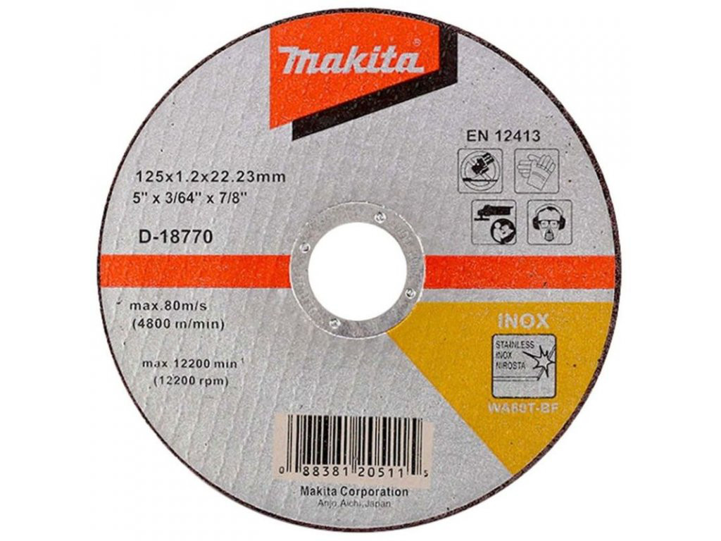 MAKITA 125x1,2mm T41 WA60T-BF řezný kotouč INOX D-18770-1 Obrázek