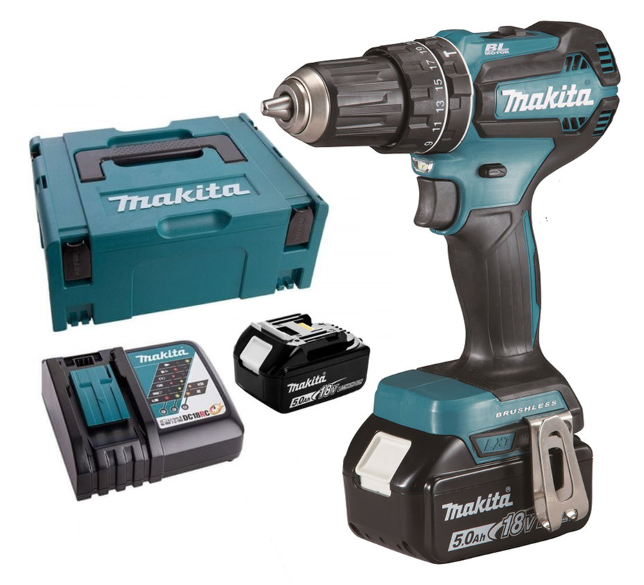 MAKITA DHP485RTJ aku bezuhlíkový příklepový šroubovák Li-ion LXT 18V/5,0 Ah,Makpac Obrázek