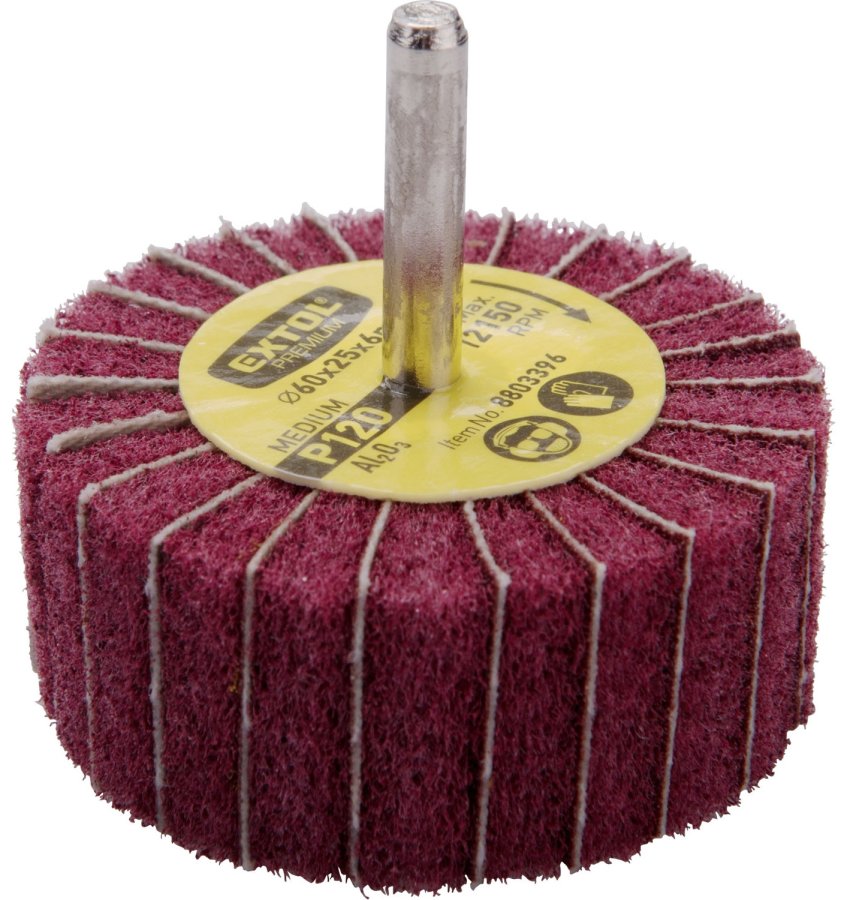 Levně EXTOL PREMIUM 8803396 pr. 60x25x6mm lamelový kotouč kombi rouno / smirek P120 stopkový