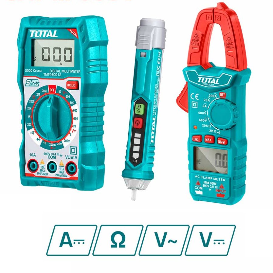 TOTAL TMT43028 digitální multimetr + klešťový multimetr + zkoušečka AC napětí Obrázek