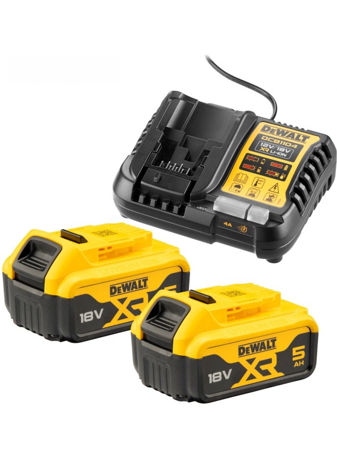 DeWALT DCB1104P2 nabíječka + 2x akumulátor 18V 5,0Ah XR Li-Ion ORIGINÁL Obrázek