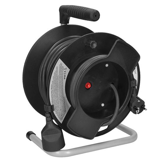 SOLIGHT PB11 prodlužovací přívod na bubnu, 1 zásuvka, 25m, černý kabel, 3x 1,5mm2 Obrázek