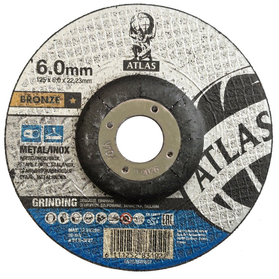 ATLAS 125x6.0 A24R BF27 brusný kotouč na ocel a nerez 66252828867 Obrázek