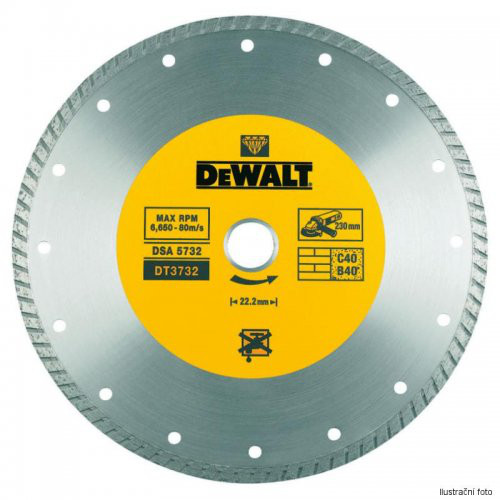 DeWALT DT3732 230x22.23mm DIA kotouč Turbo na zdící materiály Obrázek