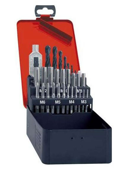 Format 7417950120 sada závitníků DIN352 HSS+vrták na předvrtání otvorů na závity M3-12 Obrázek