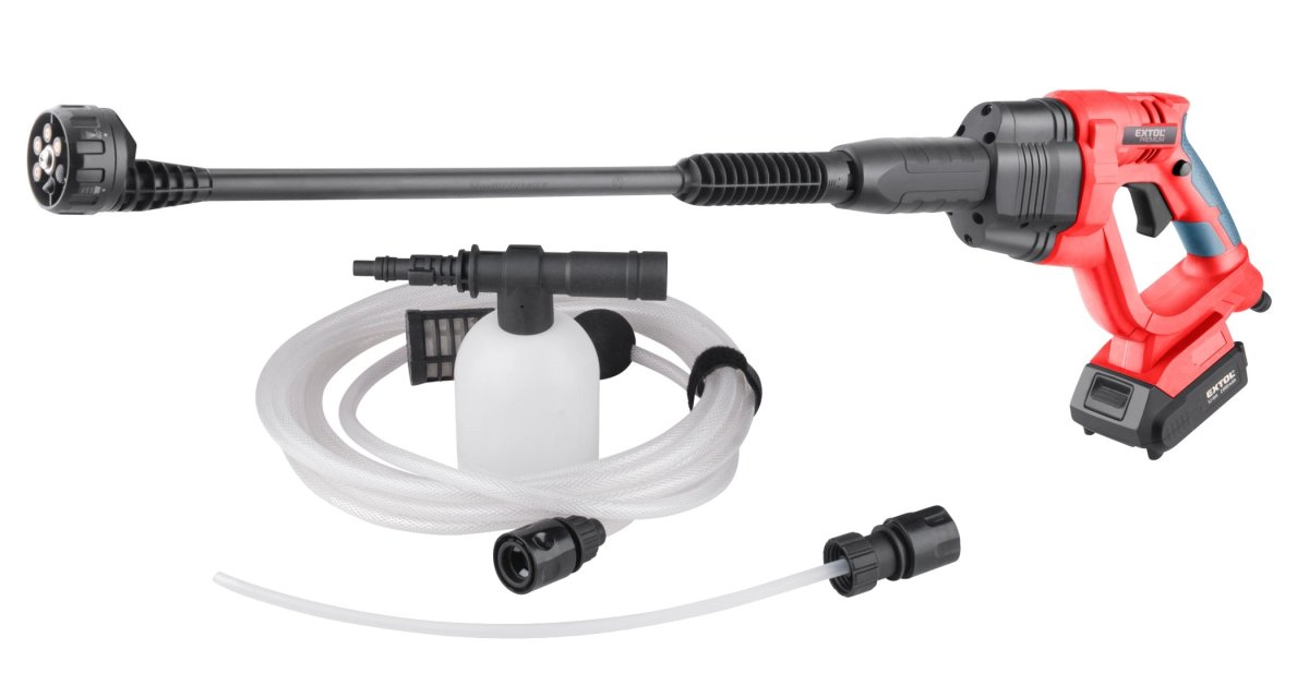 EXTOL PREMIUM 8891858 tlakový aku čistič SHARE20V, 20V LiIon 2Ah Obrázek
