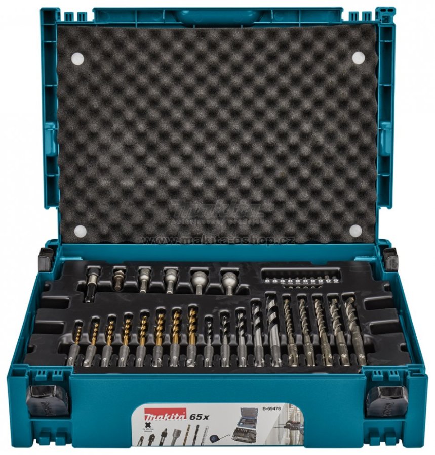 MAKITA B-69478 sada bitů a vrtáků SDS-Plus Makpac, 65ks