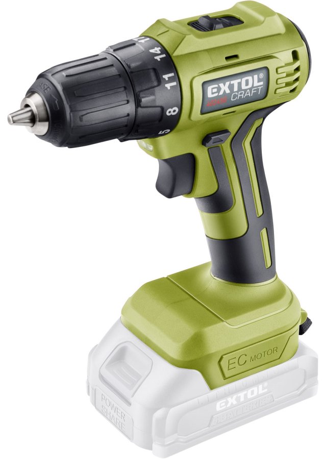 EXTOL CRAFT 402451 bezuhlíkový aku vrtací šroubovák BRUSHLESS 20V LiIon bez aku Obrázek