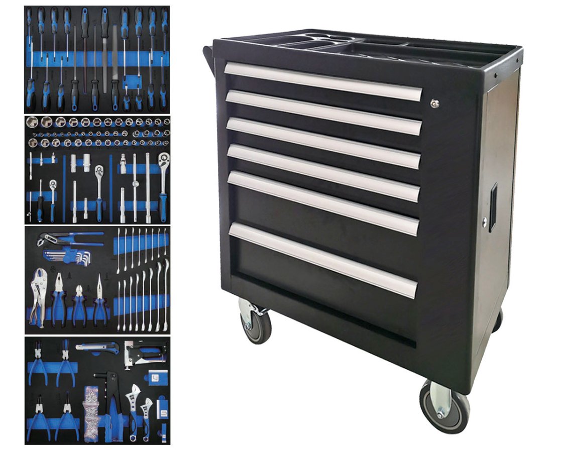 CROMWELL dílenský vozík vybavený s nářadím 124 dílů OCZ5950001A Obrázek