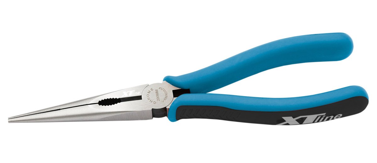 XTline XT54186 prodloužené úzké kombinované kleště 200mm CrV softgrip Obrázek