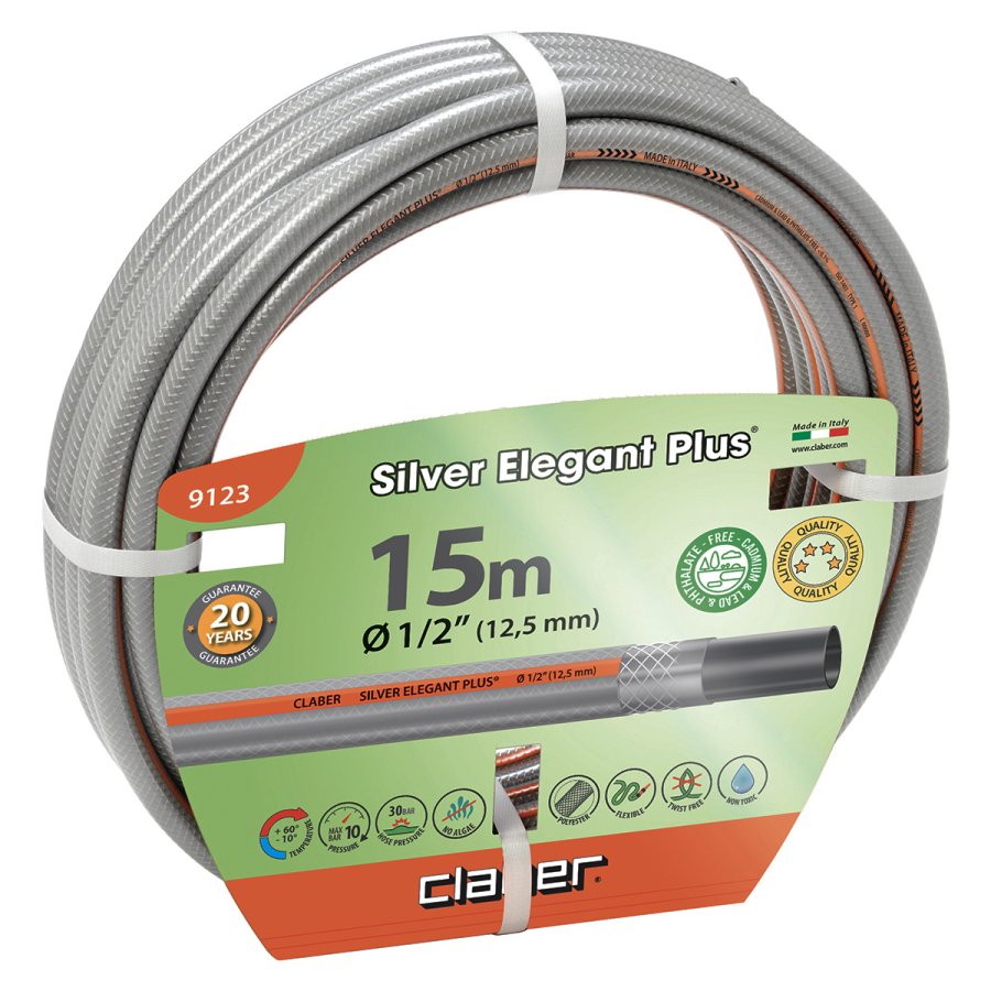CLABER 9123 1/2" 15m hadice zahradní SILVER ELEGANT plus