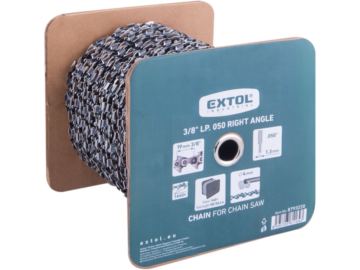 EXTOL INDUSTRIAL 8793220 řetěz 3/8" 1,3mm pro řetězové pily, role 1640 článků 30,5m