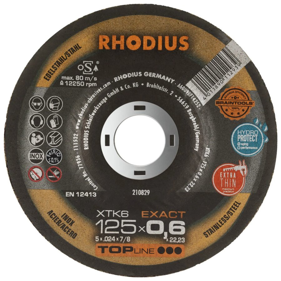 RHODIUS 125x0.6 XTK6 EXACT řezný kotouč extra tenký