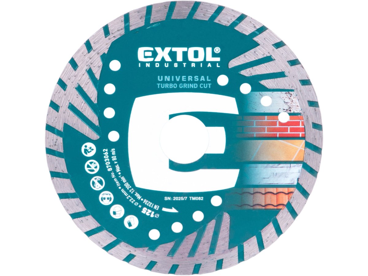 Levně EXTOL INDUSTRIAL 8703062 kotouč dia 125x22,2x2,2mm turbo Grind Cut suché i mokré řezání