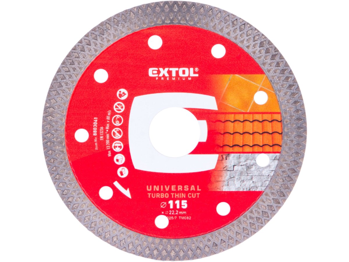 Levně EXTOL PREMIUM 8803041 kotouč diamantový 115x22,2x1,2mm turbo Thin Cut suché i mokré řezy