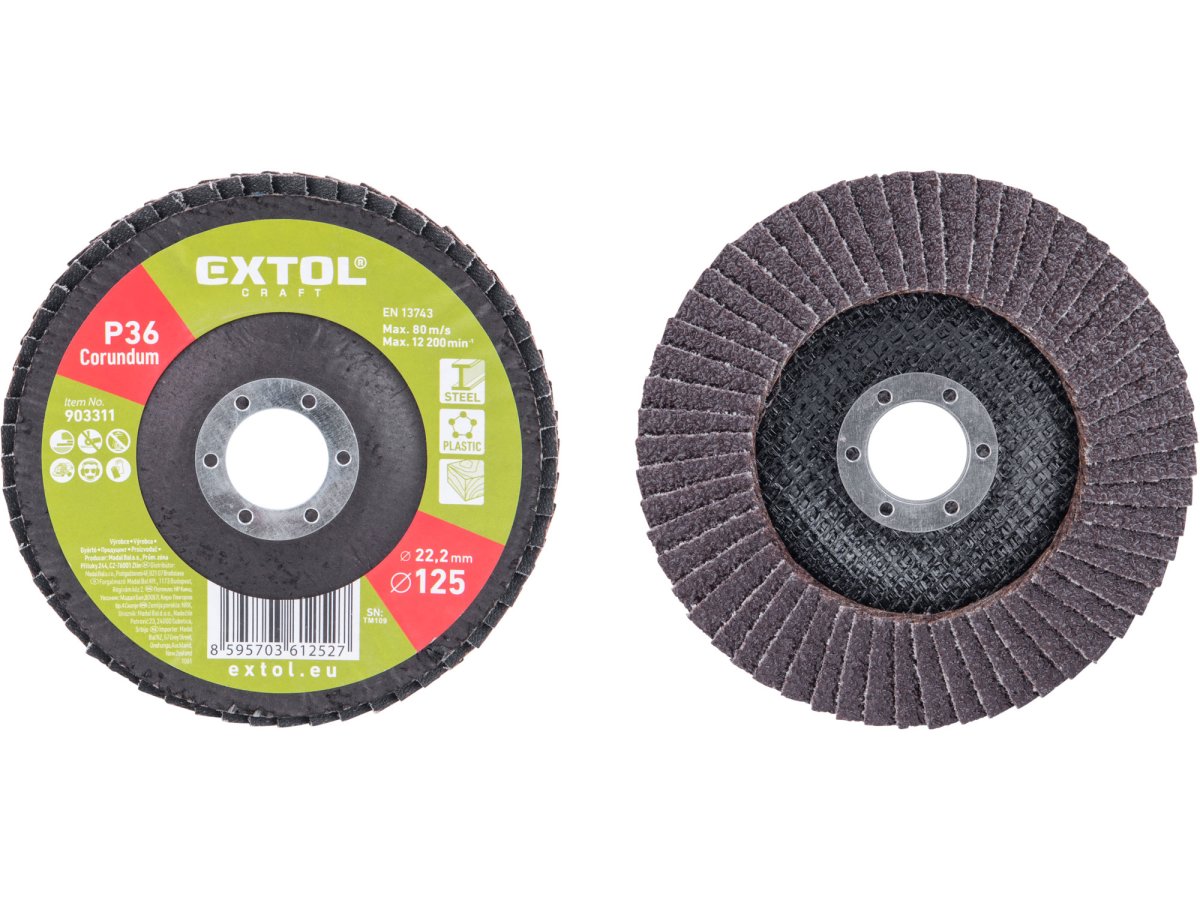 Levně EXTOL CRAFT 903311 lamelový kotouč 125mm P36 šikmý korundový