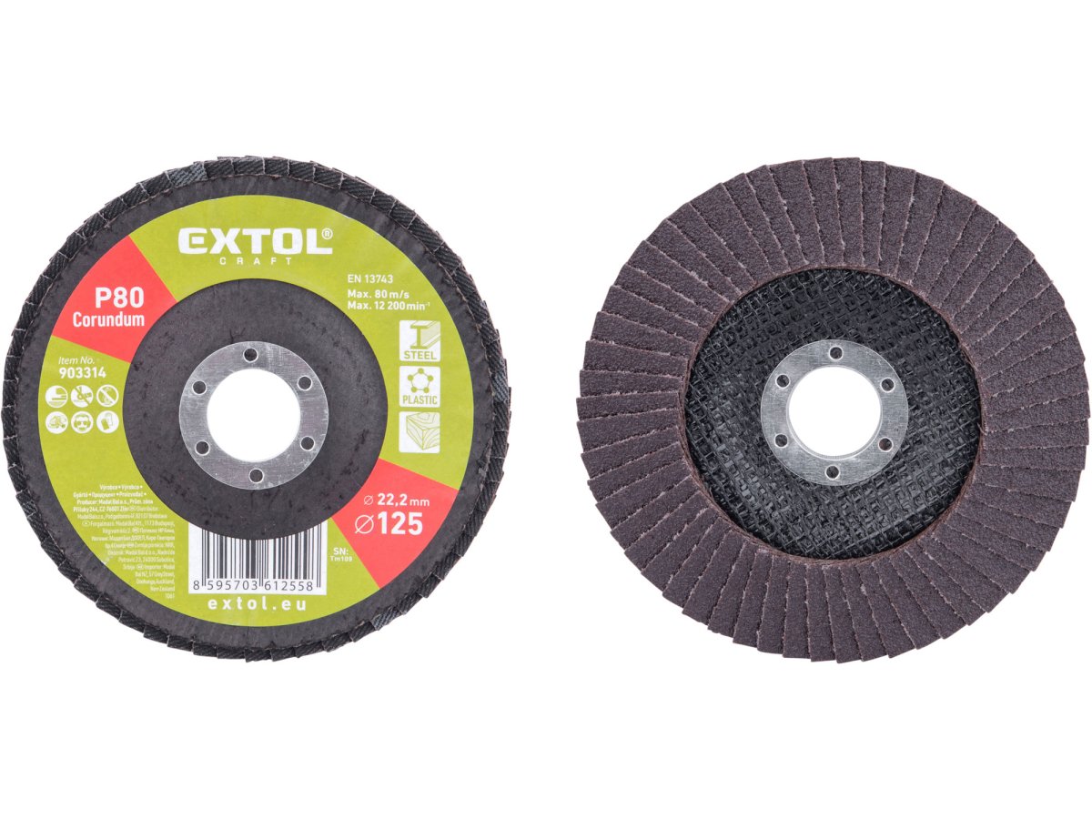 Levně EXTOL CRAFT 903314 lamelový kotouč 125mm P80 šikmý korundový