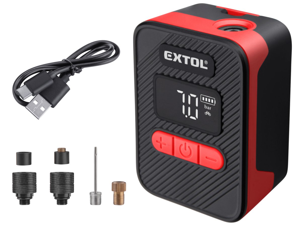 EXTOL PREMIUM 8891512 kapesní aku kompresor 10,3bar USB 8V LiIon