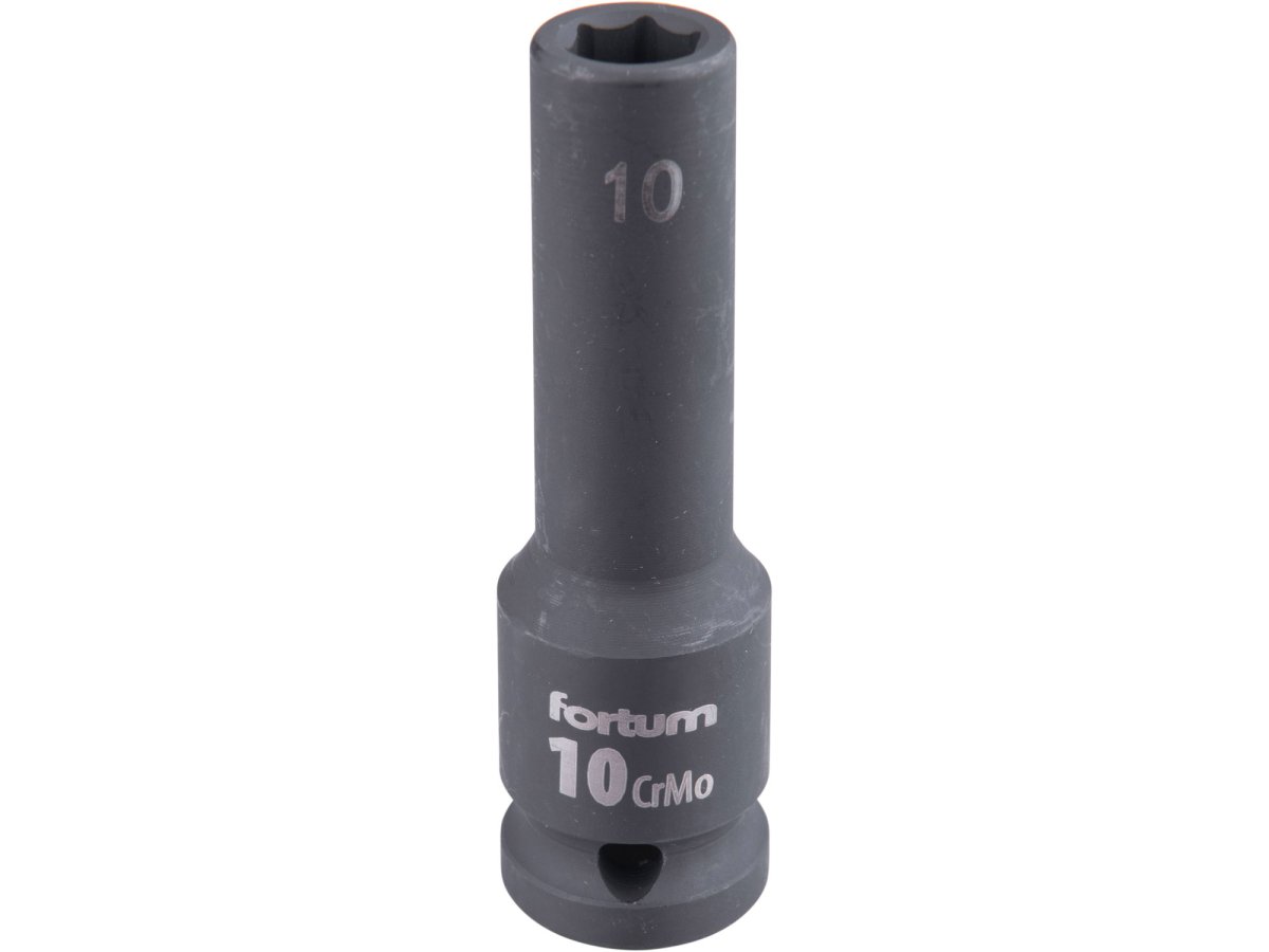 FORTUM 4703210 hlavice 1/2" nástrčná 10mm úderová průmyslová 78mm prodloužená CrMoV