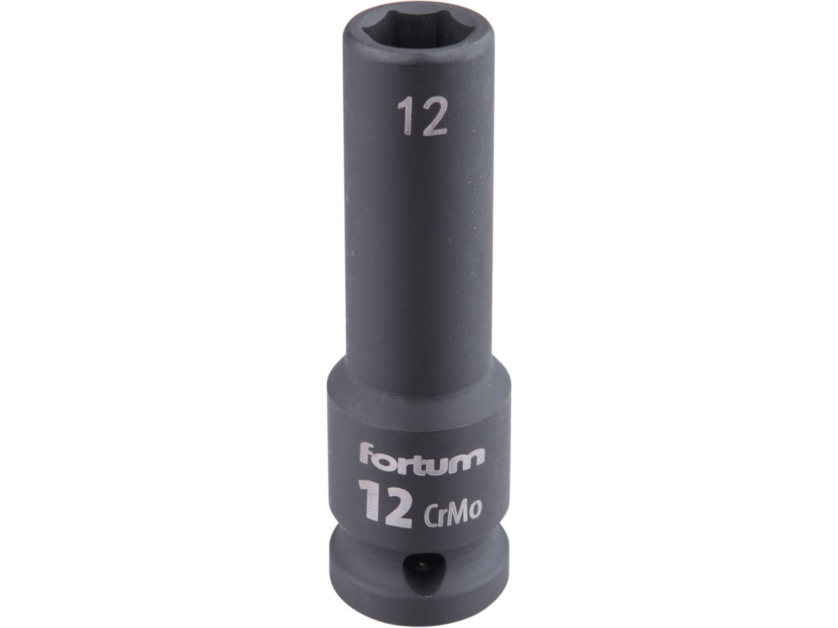 FORTUM 4703212 hlavice 1/2" nástrčná 12mm úderová průmyslová 78mm prodloužená CrMoV