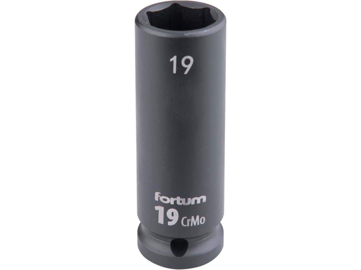 FORTUM 4703219 hlavice 1/2" nástrčná 19mm úderová průmyslová 78mm prodloužená CrMoV