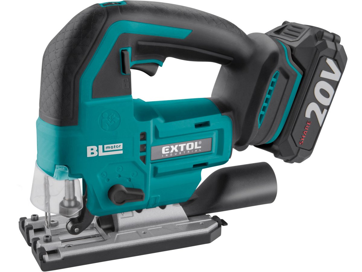 EXTOL INDUSTRIAL 8791824 aku přímočará pila 1x2Ah LiIon SHARE20V bezuhlíková