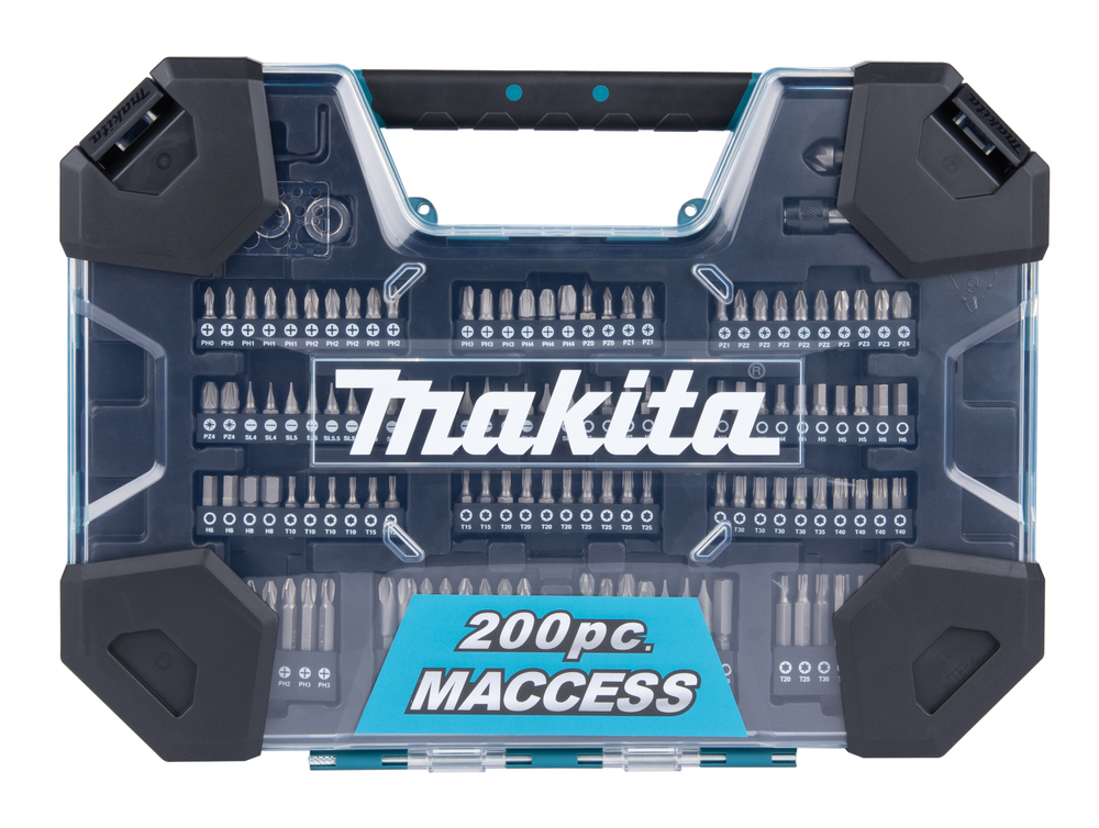 MAKITA E-22610 sada vrtáků a příslušenství 200 ks v plastovém kufru=oldD-37194