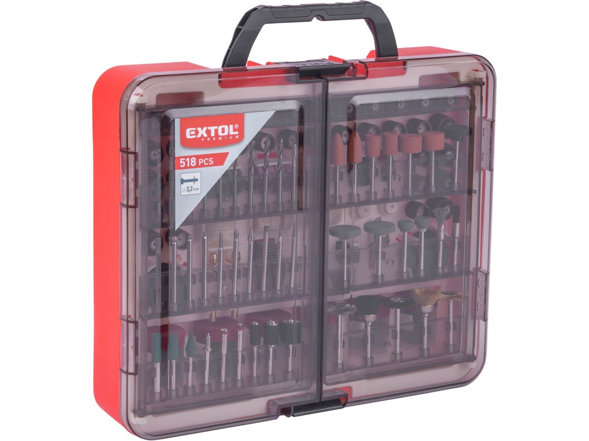 EXTOL PREMIUM 8803775 sada stopkových nástrojů na přímou brusku 518 ks